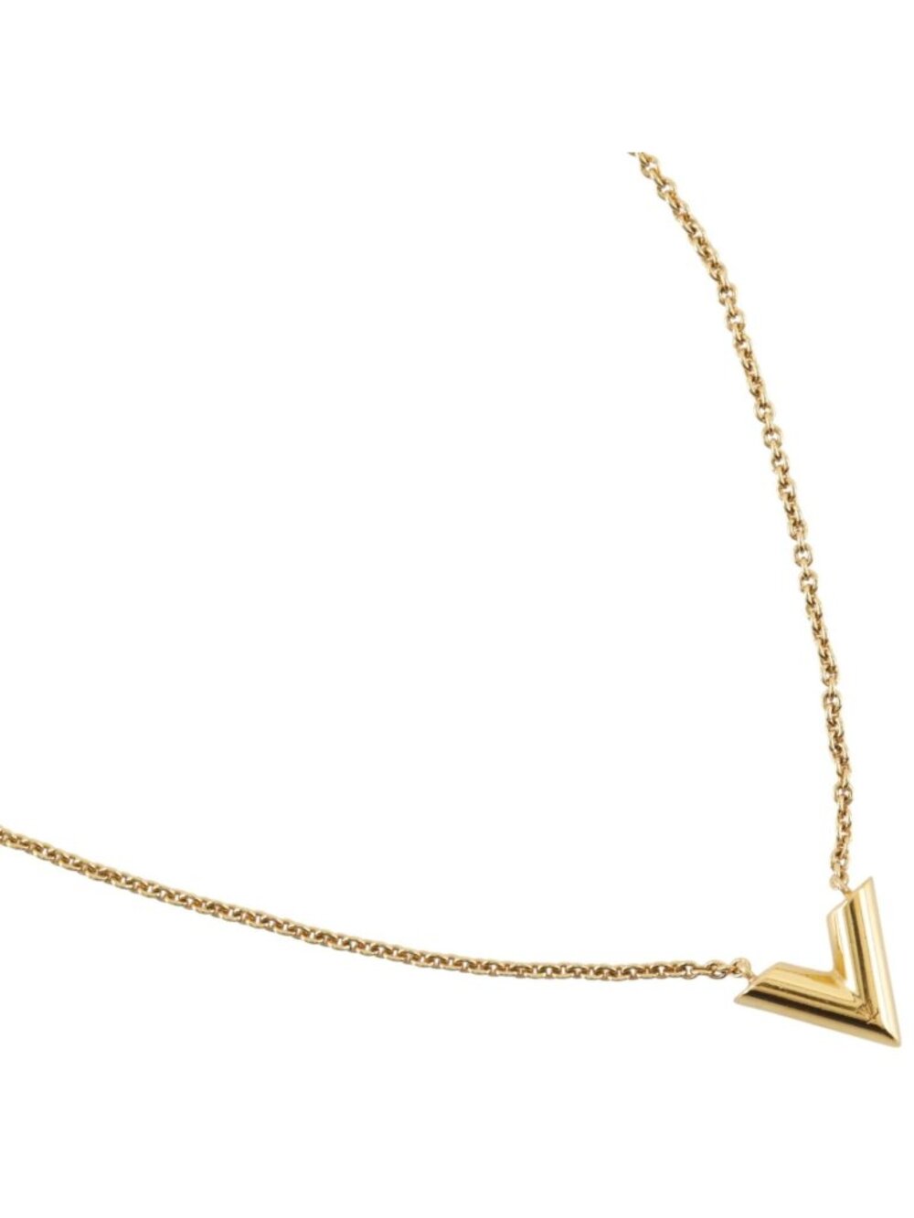 Louis Vuitton Essential V Gold Plated Necklace